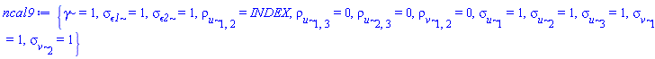 {gamma = 1, sigma__epsilon1 = 1, sigma__epsilon2 = 1, rho__u[1, 2] = INDEX, rho__u[1, 3] = 0, rho__u[2, 3] = 0, rho__v[1, 2] = 0, sigma__u[1] = 1, sigma__u[2] = 1, sigma__u[3] = 1, sigma__v[1] = 1, sigma__v[2] = 1}
