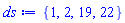 {1, 2, 19, 22}