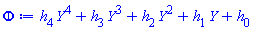 Y^4*h[4]+Y^3*h[3]+Y^2*h[2]+Y*h[1]+h[0]