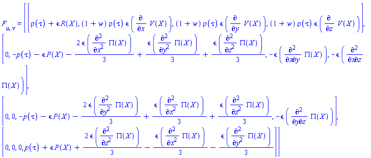 F[mu, nu] = Matrix(%id = 36893488151914604172)