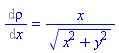 %diff(rho, x) = x/(x^2+y^2)^(1/2)