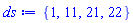 {1, 11, 21, 22}