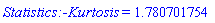 Statistics:-Kurtosis = 1.780701754