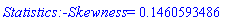 Statistics:-Skewness = .1460593486