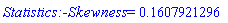 Statistics:-Skewness = .1607921296