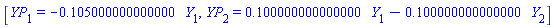 [YP[1] = -.105000000000000*Y[1], YP[2] = .1*Y[1]-.1*Y[2]]