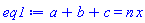 a+b+c = n*x