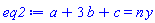 a+3*b+c = n*y