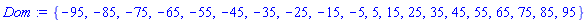 {-95, -85, -75, -65, -55, -45, -35, -25, -15, -5, 5, 15, 25, 35, 45, 55, 65, 75, 85, 95}