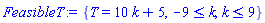 {T = 10*k+5, -9 <= k, k <= 9}
