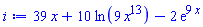39*x+10*ln(9*x^13)-2*exp(9*x)