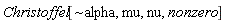 Christoffel[`~alpha`, mu, nu, nonzero]