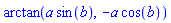 arctan(a*sin(b), -a*cos(b))