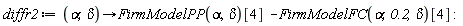 diffr2 := proc (alpha, delta) options operator, arrow; FirmModelPP(alpha, delta)[4]-FirmModelFC(alpha, .2, delta)[4] end proc