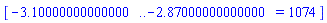 [HFloat(-3.1) .. HFloat(-2.87) = 1074]