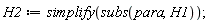 H2 := simplify(subs(para, H1))