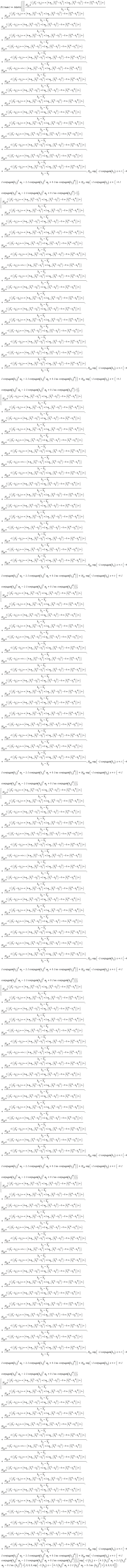 B11num1 := Matrix([[H__11*exp(I*((conjugate(`&lambda;__1`)-`&lambda;__1`)*x+(4*`&alpha;__1`*(conjugate(`&lambda;__1`)^3-`&lambda;__1`^3)+2*`&alpha;__2`*(conjugate(`&lambda;__1`)^2-`&lambda;__1`^2)-8*`&nu;`*(conjugate(`&lambda;__1`)^4-`&lambda;__1`^4))*t))/(`&lambda;__1`-conjugate(`&lambda;__1`))+H__15*exp(I*((conjugate(`&lambda;__2`)-`&lambda;__1`)*x+(4*`&alpha;__1`*(conjugate(`&lambda;__2`)^3-`&lambda;__1`^3)+2*`&alpha;__2`*(conjugate(`&lambda;__2`)^2-`&lambda;__1`^2)-8*`&nu;`*(conjugate(`&lambda;__2`)^4-`&lambda;__1`^4))*t))/(`&lambda;__1`-conjugate(`&lambda;__2`)), H__12*exp(I*((conjugate(`&lambda;__1`)-`&lambda;__1`)*x+(4*`&alpha;__1`*(conjugate(`&lambda;__1`)^3-`&lambda;__1`^3)+2*`&alpha;__2`*(conjugate(`&lambda;__1`)^2-`&lambda;__1`^2)-8*`&nu;`*(conjugate(`&lambda;__1`)^4-`&lambda;__1`^4))*t))/(`&lambda;__1`-conjugate(`&lambda;__1`))+H__16*exp(I*((conjugate(`&lambda;__2`)-`&lambda;__1`)*x+(4*`&alpha;__1`*(conjugate(`&lambda;__2`)^3-`&lambda;__1`^3)+2*`&alpha;__2`*(conjugate(`&lambda;__2`)^2-`&lambda;__1`^2)-8*`&nu;`*(conjugate(`&lambda;__2`)^4-`&lambda;__1`^4))*t))/(`&lambda;__1`-conjugate(`&lambda;__2`)), H__13*exp(-I*((conjugate(`&lambda;__1`)-`&lambda;__1`)*x+(4*`&alpha;__1`*(conjugate(`&lambda;__1`)^3-`&lambda;__1`^3)+2*`&alpha;__2`*(conjugate(`&lambda;__1`)^2-`&lambda;__1`^2)-8*`&nu;`*(conjugate(`&lambda;__1`)^4-`&lambda;__1`^4))*t))/(`&lambda;__1`-conjugate(`&lambda;__1`))+H__17*exp(-I*((conjugate(`&lambda;__2`)-`&lambda;__1`)*x+(4*`&alpha;__1`*(conjugate(`&lambda;__2`)^3-`&lambda;__1`^3)+2*`&alpha;__2`*(conjugate(`&lambda;__2`)^2-`&lambda;__1`^2)-8*`&nu;`*(conjugate(`&lambda;__2`)^4-`&lambda;__1`^4))*t))/(`&lambda;__1`-conjugate(`&lambda;__2`)), H__14*exp(-I*(conjugate(`&lambda;__1`)-`&lambda;__1`)*x+t()*(4*`&alpha;__1`*(conjugate(`&lambda;__1`)^3-`&lambda;__1`^3)+2*`&alpha;__2`*(conjugate(`&lambda;__1`)^2-`&lambda;__1`^2)-8*`&nu;`*(conjugate(`&lambda;__1`)^4-`&lambda;__1`^4)))/(`&lambda;__1`-conjugate(`&lambda;__1`))+H__18*exp(-I*((conjugate(`&lambda;__2`)-`&lambda;__1`)*x+(4*`&alpha;__1`*(conjugate(`&lambda;__2`)^3-`&lambda;__1`^3)+2*`&alpha;__2`*(conjugate(`&lambda;__2`)^2-`&lambda;__1`^2)-8*`&nu;`*(conjugate(`&lambda;__2`)^4-`&lambda;__1`^4))*t))/(`&lambda;__1`-conjugate(`&lambda;__2`)), H__11*exp(I*((conjugate(`&lambda;__1`)-`&lambda;__2`)*x+(4*`&alpha;__1`*(conjugate(`&lambda;__1`)^3-`&lambda;__2`^3)+2*`&alpha;__2`*(conjugate(`&lambda;__1`)^2-`&lambda;__2`^2)-8*`&nu;`*(conjugate(`&lambda;__1`)^4-`&lambda;__2`^4))*t))/(`&lambda;__2`-conjugate(`&lambda;__1`))+H__15*exp(I*((conjugate(`&lambda;__2`)-`&lambda;__2`)*x+(4*`&alpha;__1`*(conjugate(`&lambda;__2`)^3-`&lambda;__2`^3)+2*`&alpha;__2`*(conjugate(`&lambda;__2`)^2-`&lambda;__2`^2)-8*`&nu;`*(conjugate(`&lambda;__2`)^4-`&lambda;__2`^4))*t))/(`&lambda;__2`-conjugate(`&lambda;__2`)), H__12*exp(I*((conjugate(`&lambda;__1`)-`&lambda;__2`)*x+(4*`&alpha;__1`*(conjugate(`&lambda;__1`)^3-`&lambda;__2`^3)+2*`&alpha;__2`*(conjugate(`&lambda;__1`)^2-`&lambda;__2`^2)-8*`&nu;`*(conjugate(`&lambda;__1`)^4-`&lambda;__2`^4))*t))/(`&lambda;__2`-conjugate(`&lambda;__1`))+H__16*exp(I*((conjugate(`&lambda;__2`)-`&lambda;__2`)*x+(4*`&alpha;__1`*(conjugate(`&lambda;__2`)^3-`&lambda;__2`^3)+2*`&alpha;__2`*(conjugate(`&lambda;__2`)^2-`&lambda;__2`^2)-8*`&nu;`*(conjugate(`&lambda;__2`)^4-`&lambda;__2`^4))*t))/(`&lambda;__2`-conjugate(`&lambda;__2`)), H__13*exp(-I*((conjugate(`&lambda;__1`)-`&lambda;__2`)*x+(4*`&alpha;__1`*(conjugate(`&lambda;__1`)^3-`&lambda;__2`^3)+2*`&alpha;__2`*(conjugate(`&lambda;__1`)^2-`&lambda;__2`^2)-8*`&nu;`*(conjugate(`&lambda;__1`)^4-`&lambda;__2`^4))*t))/(`&lambda;__2`-conjugate(`&lambda;__1`))+H__17*exp(-I*((conjugate(`&lambda;__2`)-`&lambda;__2`)*x+(4*`&alpha;__1`*(conjugate(`&lambda;__2`)^3-`&lambda;__2`^3)+2*`&alpha;__2`*(conjugate(`&lambda;__2`)^2-`&lambda;__2`^2)-8*`&nu;`*(conjugate(`&lambda;__2`)^4-`&lambda;__2`^4))*t))/(`&lambda;__2`-conjugate(`&lambda;__2`)), H__14*exp(-I*((conjugate(`&lambda;__1`)-`&lambda;__2`)*x+(4*`&alpha;__1`*(conjugate(`&lambda;__1`)^3-`&lambda;__2`^3)+2*`&alpha;__2`*(conjugate(`&lambda;__1`)^2-`&lambda;__2`^2)-8*`&nu;`*(conjugate(`&lambda;__1`)^4-`&lambda;__2`^4))*t))/(`&lambda;__2`-conjugate(`&lambda;__1`))+H__18*exp(-I*((conjugate(`&lambda;__2`)-`&lambda;__2`)*x+(4*`&alpha;__1`*(conjugate(`&lambda;__2`)^3-`&lambda;__2`^3)+2*`&alpha;__2`*(conjugate(`&lambda;__2`)^2-`&lambda;__2`^2)-8*`&nu;`*(conjugate(`&lambda;__2`)^4-`&lambda;__2`^4))*t))/(`&lambda;__2`-conjugate(`&lambda;__2`)), H__13*exp(-I*conjugate(`&lambda;__1`)*x+t*(-(4*I)*conjugate(`&lambda;__1`)^3*`&alpha;__1`-(2*I)*conjugate(`&lambda;__1`)^2*`&alpha;__2`+(8*I)*nu*conjugate(`&lambda;__1`)^4))+H__17*exp(-I*conjugate(`&lambda;__2`)*x+t*(-(4*I)*conjugate(`&lambda;__2`)^3*`&alpha;__1`-(2*I)*conjugate(`&lambda;__2`)^2*`&alpha;__2`+(8*I)*nu*conjugate(`&lambda;__2`)^4))], [H__12*exp(I*((conjugate(`&lambda;__1`)-`&lambda;__1`)*x+(4*`&alpha;__1`*(conjugate(`&lambda;__1`)^3-`&lambda;__1`^3)+2*`&alpha;__2`*(conjugate(`&lambda;__1`)^2-`&lambda;__1`^2)-8*`&nu;`*(conjugate(`&lambda;__1`)^4-`&lambda;__1`^4))*t))/(`&lambda;__1`-conjugate(`&lambda;__1`))+H__16*exp(I*((conjugate(`&lambda;__2`)-`&lambda;__1`)*x+(4*`&alpha;__1`*(conjugate(`&lambda;__2`)^3-`&lambda;__1`^3)+2*`&alpha;__2`*(conjugate(`&lambda;__2`)^2-`&lambda;__1`^2)-8*`&nu;`*(conjugate(`&lambda;__2`)^4-`&lambda;__1`^4))*t))/(`&lambda;__1`-conjugate(`&lambda;__2`)), H__11*exp(I*((conjugate(`&lambda;__1`)-`&lambda;__1`)*x+(4*`&alpha;__1`*(conjugate(`&lambda;__1`)^3-`&lambda;__1`^3)+2*`&alpha;__2`*(conjugate(`&lambda;__1`)^2-`&lambda;__1`^2)-8*`&nu;`*(conjugate(`&lambda;__1`)^4-`&lambda;__1`^4))*t))/(`&lambda;__1`-conjugate(`&lambda;__1`))+H__15*exp(I*((conjugate(`&lambda;__2`)-`&lambda;__1`)*x+(4*`&alpha;__1`*(conjugate(`&lambda;__2`)^3-`&lambda;__1`^3)+2*`&alpha;__2`*(conjugate(`&lambda;__2`)^2-`&lambda;__1`^2)-8*`&nu;`*(conjugate(`&lambda;__2`)^4-`&lambda;__1`^4))*t))/(`&lambda;__1`-conjugate(`&lambda;__2`)), H__14*exp(-I*((conjugate(`&lambda;__1`)-`&lambda;__1`)*x+(4*`&alpha;__1`*(conjugate(`&lambda;__1`)^3-`&lambda;__1`^3)+2*`&alpha;__2`*(conjugate(`&lambda;__1`)^2-`&lambda;__1`^2)-8*`&nu;`*(conjugate(`&lambda;__1`)^4-`&lambda;__1`^4))*t))/(`&lambda;__1`-conjugate(`&lambda;__1`))+H__18*exp(-I*((conjugate(`&lambda;__2`)-`&lambda;__1`)*x+(4*`&alpha;__1`*(conjugate(`&lambda;__2`)^3-`&lambda;__1`^3)+2*`&alpha;__2`*(conjugate(`&lambda;__2`)^2-`&lambda;__1`^2)-8*`&nu;`*(conjugate(`&lambda;__2`)^4-`&lambda;__1`^4))*t))/(`&lambda;__1`-conjugate(`&lambda;__2`)), H__13*exp(-I*(conjugate(`&lambda;__1`)-`&lambda;__1`)*x+t()*(4*`&alpha;__1`*(conjugate(`&lambda;__1`)^3-`&lambda;__1`^3)+2*`&alpha;__2`*(conjugate(`&lambda;__1`)^2-`&lambda;__1`^2)-8*`&nu;`*(conjugate(`&lambda;__1`)^4-`&lambda;__1`^4)))/(`&lambda;__1`-conjugate(`&lambda;__1`))+H__17*exp(-I*((conjugate(`&lambda;__2`)-`&lambda;__1`)*x+(4*`&alpha;__1`*(conjugate(`&lambda;__2`)^3-`&lambda;__1`^3)+2*`&alpha;__2`*(conjugate(`&lambda;__2`)^2-`&lambda;__1`^2)-8*`&nu;`*(conjugate(`&lambda;__2`)^4-`&lambda;__1`^4))*t))/(`&lambda;__1`-conjugate(`&lambda;__2`)), H__12*exp(I*((conjugate(`&lambda;__1`)-`&lambda;__2`)*x+(4*`&alpha;__1`*(conjugate(`&lambda;__1`)^3-`&lambda;__2`^3)+2*`&alpha;__2`*(conjugate(`&lambda;__1`)^2-`&lambda;__2`^2)-8*`&nu;`*(conjugate(`&lambda;__1`)^4-`&lambda;__2`^4))*t))/(`&lambda;__2`-conjugate(`&lambda;__1`))+H__16*exp(I*((conjugate(`&lambda;__2`)-`&lambda;__2`)*x+(4*`&alpha;__1`*(conjugate(`&lambda;__2`)^3-`&lambda;__2`^3)+2*`&alpha;__2`*(conjugate(`&lambda;__2`)^2-`&lambda;__2`^2)-8*`&nu;`*(conjugate(`&lambda;__2`)^4-`&lambda;__2`^4))*t))/(`&lambda;__2`-conjugate(`&lambda;__2`)), H__11*exp(I*((conjugate(`&lambda;__1`)-`&lambda;__2`)*x+(4*`&alpha;__1`*(conjugate(`&lambda;__1`)^3-`&lambda;__2`^3)+2*`&alpha;__2`*(conjugate(`&lambda;__1`)^2-`&lambda;__2`^2)-8*`&nu;`*(conjugate(`&lambda;__1`)^4-`&lambda;__2`^4))*t))/(`&lambda;__2`-conjugate(`&lambda;__1`))+H__15*exp(I*((conjugate(`&lambda;__2`)-`&lambda;__2`)*x+(4*`&alpha;__1`*(conjugate(`&lambda;__2`)^3-`&lambda;__2`^3)+2*`&alpha;__2`*(conjugate(`&lambda;__2`)^2-`&lambda;__2`^2)-8*`&nu;`*(conjugate(`&lambda;__2`)^4-`&lambda;__2`^4))*t))/(`&lambda;__2`-conjugate(`&lambda;__2`)), H__14*exp(-I*((conjugate(`&lambda;__1`)-`&lambda;__2`)*x+(4*`&alpha;__1`*(conjugate(`&lambda;__1`)^3-`&lambda;__2`^3)+2*`&alpha;__2`*(conjugate(`&lambda;__1`)^2-`&lambda;__2`^2)-8*`&nu;`*(conjugate(`&lambda;__1`)^4-`&lambda;__2`^4))*t))/(`&lambda;__2`-conjugate(`&lambda;__1`))+H__18*exp(-I*((conjugate(`&lambda;__2`)-`&lambda;__2`)*x+(4*`&alpha;__1`*(conjugate(`&lambda;__2`)^3-`&lambda;__2`^3)+2*`&alpha;__2`*(conjugate(`&lambda;__2`)^2-`&lambda;__2`^2)-8*`&nu;`*(conjugate(`&lambda;__2`)^4-`&lambda;__2`^4))*t))/(`&lambda;__2`-conjugate(`&lambda;__2`)), H__13*exp(-I*((conjugate(`&lambda;__1`)-`&lambda;__2`)*x+(4*`&alpha;__1`*(conjugate(`&lambda;__1`)^3-`&lambda;__2`^3)+2*`&alpha;__2`*(conjugate(`&lambda;__1`)^2-`&lambda;__2`^2)-8*`&nu;`*(conjugate(`&lambda;__1`)^4-`&lambda;__2`^4))*t))/(`&lambda;__2`-conjugate(`&lambda;__1`))+H__17*exp(-I*((conjugate(`&lambda;__2`)-`&lambda;__2`)*x+(4*`&alpha;__1`*(conjugate(`&lambda;__2`)^3-`&lambda;__2`^3)+2*`&alpha;__2`*(conjugate(`&lambda;__2`)^2-`&lambda;__2`^2)-8*`&nu;`*(conjugate(`&lambda;__2`)^4-`&lambda;__2`^4))*t))/(`&lambda;__2`-conjugate(`&lambda;__2`)), H__14*exp(-I*conjugate(`&lambda;__1`)*x+t*(-(4*I)*conjugate(`&lambda;__1`)^3*`&alpha;__1`-(2*I)*conjugate(`&lambda;__1`)^2*`&alpha;__2`+(8*I)*nu*conjugate(`&lambda;__1`)^4))+H__18*exp(-I*conjugate(`&lambda;__2`)*x+t*(-(4*I)*conjugate(`&lambda;__2`)^3*`&alpha;__1`-(2*I)*conjugate(`&lambda;__2`)^2*`&alpha;__2`+(8*I)*nu*conjugate(`&lambda;__2`)^4))], [H__13*exp(I*((conjugate(`&lambda;__1`)-`&lambda;__1`)*x+(4*`&alpha;__1`*(conjugate(`&lambda;__1`)^3-`&lambda;__1`^3)+2*`&alpha;__2`*(conjugate(`&lambda;__1`)^2-`&lambda;__1`^2)-8*`&nu;`*(conjugate(`&lambda;__1`)^4-`&lambda;__1`^4))*t))/(`&lambda;__1`-conjugate(`&lambda;__1`))+H__17*exp(I*((conjugate(`&lambda;__2`)-`&lambda;__1`)*x+(4*`&alpha;__1`*(conjugate(`&lambda;__2`)^3-`&lambda;__1`^3)+2*`&alpha;__2`*(conjugate(`&lambda;__2`)^2-`&lambda;__1`^2)-8*`&nu;`*(conjugate(`&lambda;__2`)^4-`&lambda;__1`^4))*t))/(`&lambda;__1`-conjugate(`&lambda;__2`)), H__14*exp(I*((conjugate(`&lambda;__1`)-`&lambda;__1`)*x+(4*`&alpha;__1`*(conjugate(`&lambda;__1`)^3-`&lambda;__1`^3)+2*`&alpha;__2`*(conjugate(`&lambda;__1`)^2-`&lambda;__1`^2)-8*`&nu;`*(conjugate(`&lambda;__1`)^4-`&lambda;__1`^4))*t))/(`&lambda;__1`-conjugate(`&lambda;__1`))+H__18*exp(I*((conjugate(`&lambda;__2`)-`&lambda;__1`)*x+(4*`&alpha;__1`*(conjugate(`&lambda;__2`)^3-`&lambda;__1`^3)+2*`&alpha;__2`*(conjugate(`&lambda;__2`)^2-`&lambda;__1`^2)-8*`&nu;`*(conjugate(`&lambda;__2`)^4-`&lambda;__1`^4))*t))/(`&lambda;__1`-conjugate(`&lambda;__2`)), H__33*exp(-I*((conjugate(`&lambda;__1`)-`&lambda;__1`)*x+(4*`&alpha;__1`*(conjugate(`&lambda;__1`)^3-`&lambda;__1`^3)+2*`&alpha;__2`*(conjugate(`&lambda;__1`)^2-`&lambda;__1`^2)-8*`&nu;`*(conjugate(`&lambda;__1`)^4-`&lambda;__1`^4))*t))/(`&lambda;__1`-conjugate(`&lambda;__1`))+H__55*exp(-I*((conjugate(`&lambda;__2`)-`&lambda;__1`)*x+(4*`&alpha;__1`*(conjugate(`&lambda;__2`)^3-`&lambda;__1`^3)+2*`&alpha;__2`*(conjugate(`&lambda;__2`)^2-`&lambda;__1`^2)-8*`&nu;`*(conjugate(`&lambda;__2`)^4-`&lambda;__1`^4))*t))/(`&lambda;__1`-conjugate(`&lambda;__2`)), H__34*exp(-I*(conjugate(`&lambda;__1`)-`&lambda;__1`)*x+t()*(4*`&alpha;__1`*(conjugate(`&lambda;__1`)^3-`&lambda;__1`^3)+2*`&alpha;__2`*(conjugate(`&lambda;__1`)^2-`&lambda;__1`^2)-8*`&nu;`*(conjugate(`&lambda;__1`)^4-`&lambda;__1`^4)))/(`&lambda;__1`-conjugate(`&lambda;__1`))+H__38*exp(-I*((conjugate(`&lambda;__2`)-`&lambda;__1`)*x+(4*`&alpha;__1`*(conjugate(`&lambda;__2`)^3-`&lambda;__1`^3)+2*`&alpha;__2`*(conjugate(`&lambda;__2`)^2-`&lambda;__1`^2)-8*`&nu;`*(conjugate(`&lambda;__2`)^4-`&lambda;__1`^4))*t))/(`&lambda;__1`-conjugate(`&lambda;__2`)), H__13*exp(I*((conjugate(`&lambda;__1`)-`&lambda;__2`)*x+(4*`&alpha;__1`*(conjugate(`&lambda;__1`)^3-`&lambda;__2`^3)+2*`&alpha;__2`*(conjugate(`&lambda;__1`)^2-`&lambda;__2`^2)-8*`&nu;`*(conjugate(`&lambda;__1`)^4-`&lambda;__2`^4))*t))/(`&lambda;__2`-conjugate(`&lambda;__1`))+H__17*exp(I*((conjugate(`&lambda;__2`)-`&lambda;__2`)*x+(4*`&alpha;__1`*(conjugate(`&lambda;__2`)^3-`&lambda;__2`^3)+2*`&alpha;__2`*(conjugate(`&lambda;__2`)^2-`&lambda;__2`^2)-8*`&nu;`*(conjugate(`&lambda;__2`)^4-`&lambda;__2`^4))*t))/(`&lambda;__2`-conjugate(`&lambda;__2`)), H__14*exp(I*((conjugate(`&lambda;__1`)-`&lambda;__2`)*x+(4*`&alpha;__1`*(conjugate(`&lambda;__1`)^3-`&lambda;__2`^3)+2*`&alpha;__2`*(conjugate(`&lambda;__1`)^2-`&lambda;__2`^2)-8*`&nu;`*(conjugate(`&lambda;__1`)^4-`&lambda;__2`^4))*t))/(`&lambda;__2`-conjugate(`&lambda;__1`))+H__18*exp(I*((conjugate(`&lambda;__2`)-`&lambda;__2`)*x+(4*`&alpha;__1`*(conjugate(`&lambda;__2`)^3-`&lambda;__2`^3)+2*`&alpha;__2`*(conjugate(`&lambda;__2`)^2-`&lambda;__2`^2)-8*`&nu;`*(conjugate(`&lambda;__2`)^4-`&lambda;__2`^4))*t))/(`&lambda;__2`-conjugate(`&lambda;__2`)), H__33*exp(-I*((conjugate(`&lambda;__1`)-`&lambda;__2`)*x+(4*`&alpha;__1`*(conjugate(`&lambda;__1`)^3-`&lambda;__2`^3)+2*`&alpha;__2`*(conjugate(`&lambda;__1`)^2-`&lambda;__2`^2)-8*`&nu;`*(conjugate(`&lambda;__1`)^4-`&lambda;__2`^4))*t))/(`&lambda;__2`-conjugate(`&lambda;__1`))+H__55*exp(-I*((conjugate(`&lambda;__2`)-`&lambda;__2`)*x+(4*`&alpha;__1`*(conjugate(`&lambda;__2`)^3-`&lambda;__2`^3)+2*`&alpha;__2`*(conjugate(`&lambda;__2`)^2-`&lambda;__2`^2)-8*`&nu;`*(conjugate(`&lambda;__2`)^4-`&lambda;__2`^4))*t))/(`&lambda;__2`-conjugate(`&lambda;__2`)), H__34*exp(-I*((conjugate(`&lambda;__1`)-`&lambda;__2`)*x+(4*`&alpha;__1`*(conjugate(`&lambda;__1`)^3-`&lambda;__2`^3)+2*`&alpha;__2`*(conjugate(`&lambda;__1`)^2-`&lambda;__2`^2)-8*`&nu;`*(conjugate(`&lambda;__1`)^4-`&lambda;__2`^4))*t))/(`&lambda;__2`-conjugate(`&lambda;__1`))+H__38*exp(-I*((conjugate(`&lambda;__2`)-`&lambda;__2`)*x+(4*`&alpha;__1`*(conjugate(`&lambda;__2`)^3-`&lambda;__2`^3)+2*`&alpha;__2`*(conjugate(`&lambda;__2`)^2-`&lambda;__2`^2)-8*`&nu;`*(conjugate(`&lambda;__2`)^4-`&lambda;__2`^4))*t))/(`&lambda;__2`-conjugate(`&lambda;__2`)), H__33*exp(-I*conjugate(`&lambda;__1`)*x+t*(-(4*I)*conjugate(`&lambda;__1`)^3*`&alpha;__1`-(2*I)*conjugate(`&lambda;__1`)^2*`&alpha;__2`+(8*I)*nu*conjugate(`&lambda;__1`)^4))+H__55*exp(-I*conjugate(`&lambda;__2`)*x+t*(-(4*I)*conjugate(`&lambda;__2`)^3*`&alpha;__1`-(2*I)*conjugate(`&lambda;__2`)^2*`&alpha;__2`+(8*I)*nu*conjugate(`&lambda;__2`)^4))], [H__14*exp(I*((conjugate(`&lambda;__1`)-`&lambda;__1`)*x+(4*`&alpha;__1`*(conjugate(`&lambda;__1`)^3-`&lambda;__1`^3)+2*`&alpha;__2`*(conjugate(`&lambda;__1`)^2-`&lambda;__1`^2)-8*`&nu;`*(conjugate(`&lambda;__1`)^4-`&lambda;__1`^4))*t))/(`&lambda;__1`-conjugate(`&lambda;__1`))+H__18*exp(I*((conjugate(`&lambda;__2`)-`&lambda;__1`)*x+(4*`&alpha;__1`*(conjugate(`&lambda;__2`)^3-`&lambda;__1`^3)+2*`&alpha;__2`*(conjugate(`&lambda;__2`)^2-`&lambda;__1`^2)-8*`&nu;`*(conjugate(`&lambda;__2`)^4-`&lambda;__1`^4))*t))/(`&lambda;__1`-conjugate(`&lambda;__2`)), H__13*exp(I*((conjugate(`&lambda;__1`)-`&lambda;__1`)*x+(4*`&alpha;__1`*(conjugate(`&lambda;__1`)^3-`&lambda;__1`^3)+2*`&alpha;__2`*(conjugate(`&lambda;__1`)^2-`&lambda;__1`^2)-8*`&nu;`*(conjugate(`&lambda;__1`)^4-`&lambda;__1`^4))*t))/(`&lambda;__1`-conjugate(`&lambda;__1`))+H__17*exp(I*((conjugate(`&lambda;__2`)-`&lambda;__1`)*x+(4*`&alpha;__1`*(conjugate(`&lambda;__2`)^3-`&lambda;__1`^3)+2*`&alpha;__2`*(conjugate(`&lambda;__2`)^2-`&lambda;__1`^2)-8*`&nu;`*(conjugate(`&lambda;__2`)^4-`&lambda;__1`^4))*t))/(`&lambda;__1`-conjugate(`&lambda;__2`)), H__34*exp(-I*((conjugate(`&lambda;__1`)-`&lambda;__1`)*x+(4*`&alpha;__1`*(conjugate(`&lambda;__1`)^3-`&lambda;__1`^3)+2*`&alpha;__2`*(conjugate(`&lambda;__1`)^2-`&lambda;__1`^2)-8*`&nu;`*(conjugate(`&lambda;__1`)^4-`&lambda;__1`^4))*t))/(`&lambda;__1`-conjugate(`&lambda;__1`))+H__38*exp(-I*((conjugate(`&lambda;__2`)-`&lambda;__1`)*x+(4*`&alpha;__1`*(conjugate(`&lambda;__2`)^3-`&lambda;__1`^3)+2*`&alpha;__2`*(conjugate(`&lambda;__2`)^2-`&lambda;__1`^2)-8*`&nu;`*(conjugate(`&lambda;__2`)^4-`&lambda;__1`^4))*t))/(`&lambda;__1`-conjugate(`&lambda;__2`)), H__33*exp(-I*(conjugate(`&lambda;__1`)-`&lambda;__1`)*x+t()*(4*`&alpha;__1`*(conjugate(`&lambda;__1`)^3-`&lambda;__1`^3)+2*`&alpha;__2`*(conjugate(`&lambda;__1`)^2-`&lambda;__1`^2)-8*`&nu;`*(conjugate(`&lambda;__1`)^4-`&lambda;__1`^4)))/(`&lambda;__1`-conjugate(`&lambda;__1`))+H__55*exp(-I*((conjugate(`&lambda;__2`)-`&lambda;__1`)*x+(4*`&alpha;__1`*(conjugate(`&lambda;__2`)^3-`&lambda;__1`^3)+2*`&alpha;__2`*(conjugate(`&lambda;__2`)^2-`&lambda;__1`^2)-8*`&nu;`*(conjugate(`&lambda;__2`)^4-`&lambda;__1`^4))*t))/(`&lambda;__1`-conjugate(`&lambda;__2`)), H__14*exp(I*((conjugate(`&lambda;__1`)-`&lambda;__2`)*x+(4*`&alpha;__1`*(conjugate(`&lambda;__1`)^3-`&lambda;__2`^3)+2*`&alpha;__2`*(conjugate(`&lambda;__1`)^2-`&lambda;__2`^2)-8*`&nu;`*(conjugate(`&lambda;__1`)^4-`&lambda;__2`^4))*t))/(`&lambda;__2`-conjugate(`&lambda;__1`))+H__18*exp(I*((conjugate(`&lambda;__2`)-`&lambda;__2`)*x+(4*`&alpha;__1`*(conjugate(`&lambda;__2`)^3-`&lambda;__2`^3)+2*`&alpha;__2`*(conjugate(`&lambda;__2`)^2-`&lambda;__2`^2)-8*`&nu;`*(conjugate(`&lambda;__2`)^4-`&lambda;__2`^4))*t))/(`&lambda;__2`-conjugate(`&lambda;__2`)), H__13*exp(I*((conjugate(`&lambda;__1`)-`&lambda;__2`)*x+(4*`&alpha;__1`*(conjugate(`&lambda;__1`)^3-`&lambda;__2`^3)+2*`&alpha;__2`*(conjugate(`&lambda;__1`)^2-`&lambda;__2`^2)-8*`&nu;`*(conjugate(`&lambda;__1`)^4-`&lambda;__2`^4))*t))/(`&lambda;__2`-conjugate(`&lambda;__1`))+H__17*exp(I*((conjugate(`&lambda;__2`)-`&lambda;__2`)*x+(4*`&alpha;__1`*(conjugate(`&lambda;__2`)^3-`&lambda;__2`^3)+2*`&alpha;__2`*(conjugate(`&lambda;__2`)^2-`&lambda;__2`^2)-8*`&nu;`*(conjugate(`&lambda;__2`)^4-`&lambda;__2`^4))*t))/(`&lambda;__2`-conjugate(`&lambda;__2`)), H__34*exp(-I*((conjugate(`&lambda;__1`)-`&lambda;__2`)*x+(4*`&alpha;__1`*(conjugate(`&lambda;__1`)^3-`&lambda;__2`^3)+2*`&alpha;__2`*(conjugate(`&lambda;__1`)^2-`&lambda;__2`^2)-8*`&nu;`*(conjugate(`&lambda;__1`)^4-`&lambda;__2`^4))*t))/(`&lambda;__2`-conjugate(`&lambda;__1`))+H__38*exp(-I*((conjugate(`&lambda;__2`)-`&lambda;__2`)*x+(4*`&alpha;__1`*(conjugate(`&lambda;__2`)^3-`&lambda;__2`^3)+2*`&alpha;__2`*(conjugate(`&lambda;__2`)^2-`&lambda;__2`^2)-8*`&nu;`*(conjugate(`&lambda;__2`)^4-`&lambda;__2`^4))*t))/(`&lambda;__2`-conjugate(`&lambda;__2`)), H__33*exp(-I*((conjugate(`&lambda;__1`)-`&lambda;__2`)*x+(4*`&alpha;__1`*(conjugate(`&lambda;__1`)^3-`&lambda;__2`^3)+2*`&alpha;__2`*(conjugate(`&lambda;__1`)^2-`&lambda;__2`^2)-8*`&nu;`*(conjugate(`&lambda;__1`)^4-`&lambda;__2`^4))*t))/(`&lambda;__2`-conjugate(`&lambda;__1`))+H__55*exp(-I*((conjugate(`&lambda;__2`)-`&lambda;__2`)*x+(4*`&alpha;__1`*(conjugate(`&lambda;__2`)^3-`&lambda;__2`^3)+2*`&alpha;__2`*(conjugate(`&lambda;__2`)^2-`&lambda;__2`^2)-8*`&nu;`*(conjugate(`&lambda;__2`)^4-`&lambda;__2`^4))*t))/(`&lambda;__2`-conjugate(`&lambda;__2`)), H__34*exp(-I*conjugate(`&lambda;__1`)*x+t*(-(4*I)*conjugate(`&lambda;__1`)^3*`&alpha;__1`-(2*I)*conjugate(`&lambda;__1`)^2*`&alpha;__2`+(8*I)*nu*conjugate(`&lambda;__1`)^4))+H__38*exp(-I*conjugate(`&lambda;__2`)*x+t*(-(4*I)*conjugate(`&lambda;__2`)^3*`&alpha;__1`-(2*I)*conjugate(`&lambda;__2`)^2*`&alpha;__2`+(8*I)*nu*conjugate(`&lambda;__2`)^4))], [H__15*exp(I*((conjugate(`&lambda;__1`)-`&lambda;__1`)*x+(4*`&alpha;__1`*(conjugate(`&lambda;__1`)^3-`&lambda;__1`^3)+2*`&alpha;__2`*(conjugate(`&lambda;__1`)^2-`&lambda;__1`^2)-8*`&nu;`*(conjugate(`&lambda;__1`)^4-`&lambda;__1`^4))*t))/(`&lambda;__1`-conjugate(`&lambda;__1`))+H__11*exp(I*((conjugate(`&lambda;__2`)-`&lambda;__1`)*x+(4*`&alpha;__1`*(conjugate(`&lambda;__2`)^3-`&lambda;__1`^3)+2*`&alpha;__2`*(conjugate(`&lambda;__2`)^2-`&lambda;__1`^2)-8*`&nu;`*(conjugate(`&lambda;__2`)^4-`&lambda;__1`^4))*t))/(`&lambda;__1`-conjugate(`&lambda;__2`)), H__16*exp(I*((conjugate(`&lambda;__1`)-`&lambda;__1`)*x+(4*`&alpha;__1`*(conjugate(`&lambda;__1`)^3-`&lambda;__1`^3)+2*`&alpha;__2`*(conjugate(`&lambda;__1`)^2-`&lambda;__1`^2)-8*`&nu;`*(conjugate(`&lambda;__1`)^4-`&lambda;__1`^4))*t))/(`&lambda;__1`-conjugate(`&lambda;__1`))+H__12*exp(I*((conjugate(`&lambda;__2`)-`&lambda;__1`)*x+(4*`&alpha;__1`*(conjugate(`&lambda;__2`)^3-`&lambda;__1`^3)+2*`&alpha;__2`*(conjugate(`&lambda;__2`)^2-`&lambda;__1`^2)-8*`&nu;`*(conjugate(`&lambda;__2`)^4-`&lambda;__1`^4))*t))/(`&lambda;__1`-conjugate(`&lambda;__2`)), H__17*exp(-I*((conjugate(`&lambda;__1`)-`&lambda;__1`)*x+(4*`&alpha;__1`*(conjugate(`&lambda;__1`)^3-`&lambda;__1`^3)+2*`&alpha;__2`*(conjugate(`&lambda;__1`)^2-`&lambda;__1`^2)-8*`&nu;`*(conjugate(`&lambda;__1`)^4-`&lambda;__1`^4))*t))/(`&lambda;__1`-conjugate(`&lambda;__1`))+H__13*exp(-I*((conjugate(`&lambda;__2`)-`&lambda;__1`)*x+(4*`&alpha;__1`*(conjugate(`&lambda;__2`)^3-`&lambda;__1`^3)+2*`&alpha;__2`*(conjugate(`&lambda;__2`)^2-`&lambda;__1`^2)-8*`&nu;`*(conjugate(`&lambda;__2`)^4-`&lambda;__1`^4))*t))/(`&lambda;__1`-conjugate(`&lambda;__2`)), H__18*exp(-I*(conjugate(`&lambda;__1`)-`&lambda;__1`)*x+t()*(4*`&alpha;__1`*(conjugate(`&lambda;__1`)^3-`&lambda;__1`^3)+2*`&alpha;__2`*(conjugate(`&lambda;__1`)^2-`&lambda;__1`^2)-8*`&nu;`*(conjugate(`&lambda;__1`)^4-`&lambda;__1`^4)))/(`&lambda;__1`-conjugate(`&lambda;__1`))+H__14*exp(-I*((conjugate(`&lambda;__2`)-`&lambda;__1`)*x+(4*`&alpha;__1`*(conjugate(`&lambda;__2`)^3-`&lambda;__1`^3)+2*`&alpha;__2`*(conjugate(`&lambda;__2`)^2-`&lambda;__1`^2)-8*`&nu;`*(conjugate(`&lambda;__2`)^4-`&lambda;__1`^4))*t))/(`&lambda;__1`-conjugate(`&lambda;__2`)), H__15*exp(I*((conjugate(`&lambda;__1`)-`&lambda;__2`)*x+(4*`&alpha;__1`*(conjugate(`&lambda;__1`)^3-`&lambda;__2`^3)+2*`&alpha;__2`*(conjugate(`&lambda;__1`)^2-`&lambda;__2`^2)-8*`&nu;`*(conjugate(`&lambda;__1`)^4-`&lambda;__2`^4))*t))/(`&lambda;__2`-conjugate(`&lambda;__1`))+H__11*exp(I*((conjugate(`&lambda;__2`)-`&lambda;__2`)*x+(4*`&alpha;__1`*(conjugate(`&lambda;__2`)^3-`&lambda;__2`^3)+2*`&alpha;__2`*(conjugate(`&lambda;__2`)^2-`&lambda;__2`^2)-8*`&nu;`*(conjugate(`&lambda;__2`)^4-`&lambda;__2`^4))*t))/(`&lambda;__2`-conjugate(`&lambda;__2`)), H__16*exp(I*((conjugate(`&lambda;__1`)-`&lambda;__2`)*x+(4*`&alpha;__1`*(conjugate(`&lambda;__1`)^3-`&lambda;__2`^3)+2*`&alpha;__2`*(conjugate(`&lambda;__1`)^2-`&lambda;__2`^2)-8*`&nu;`*(conjugate(`&lambda;__1`)^4-`&lambda;__2`^4))*t))/(`&lambda;__2`-conjugate(`&lambda;__1`))+H__12*exp(I*((conjugate(`&lambda;__2`)-`&lambda;__2`)*x+(4*`&alpha;__1`*(conjugate(`&lambda;__2`)^3-`&lambda;__2`^3)+2*`&alpha;__2`*(conjugate(`&lambda;__2`)^2-`&lambda;__2`^2)-8*`&nu;`*(conjugate(`&lambda;__2`)^4-`&lambda;__2`^4))*t))/(`&lambda;__2`-conjugate(`&lambda;__2`)), H__17*exp(-I*((conjugate(`&lambda;__1`)-`&lambda;__2`)*x+(4*`&alpha;__1`*(conjugate(`&lambda;__1`)^3-`&lambda;__2`^3)+2*`&alpha;__2`*(conjugate(`&lambda;__1`)^2-`&lambda;__2`^2)-8*`&nu;`*(conjugate(`&lambda;__1`)^4-`&lambda;__2`^4))*t))/(`&lambda;__2`-conjugate(`&lambda;__1`))+H__13*exp(-I*((conjugate(`&lambda;__2`)-`&lambda;__2`)*x+(4*`&alpha;__1`*(conjugate(`&lambda;__2`)^3-`&lambda;__2`^3)+2*`&alpha;__2`*(conjugate(`&lambda;__2`)^2-`&lambda;__2`^2)-8*`&nu;`*(conjugate(`&lambda;__2`)^4-`&lambda;__2`^4))*t))/(`&lambda;__2`-conjugate(`&lambda;__2`)), H__18*exp(-I*((conjugate(`&lambda;__1`)-`&lambda;__2`)*x+(4*`&alpha;__1`*(conjugate(`&lambda;__1`)^3-`&lambda;__2`^3)+2*`&alpha;__2`*(conjugate(`&lambda;__1`)^2-`&lambda;__2`^2)-8*`&nu;`*(conjugate(`&lambda;__1`)^4-`&lambda;__2`^4))*t))/(`&lambda;__2`-conjugate(`&lambda;__1`))+H__14*exp(-I*((conjugate(`&lambda;__2`)-`&lambda;__2`)*x+(4*`&alpha;__1`*(conjugate(`&lambda;__2`)^3-`&lambda;__2`^3)+2*`&alpha;__2`*(conjugate(`&lambda;__2`)^2-`&lambda;__2`^2)-8*`&nu;`*(conjugate(`&lambda;__2`)^4-`&lambda;__2`^4))*t))/(`&lambda;__2`-conjugate(`&lambda;__2`)), H__17*exp(-I*conjugate(`&lambda;__1`)*x+t*(-(4*I)*conjugate(`&lambda;__1`)^3*`&alpha;__1`-(2*I)*conjugate(`&lambda;__1`)^2*`&alpha;__2`+(8*I)*nu*conjugate(`&lambda;__1`)^4))+H__13*exp(-I*conjugate(`&lambda;__2`)*x+t*(-(4*I)*conjugate(`&lambda;__2`)^3*`&alpha;__1`-(2*I)*conjugate(`&lambda;__2`)^2*`&alpha;__2`+(8*I)*nu*conjugate(`&lambda;__2`)^4))], [H__16*exp(I*((conjugate(`&lambda;__1`)-`&lambda;__1`)*x+(4*`&alpha;__1`*(conjugate(`&lambda;__1`)^3-`&lambda;__1`^3)+2*`&alpha;__2`*(conjugate(`&lambda;__1`)^2-`&lambda;__1`^2)-8*`&nu;`*(conjugate(`&lambda;__1`)^4-`&lambda;__1`^4))*t))/(`&lambda;__1`-conjugate(`&lambda;__1`))+H__12*exp(I*((conjugate(`&lambda;__2`)-`&lambda;__1`)*x+(4*`&alpha;__1`*(conjugate(`&lambda;__2`)^3-`&lambda;__1`^3)+2*`&alpha;__2`*(conjugate(`&lambda;__2`)^2-`&lambda;__1`^2)-8*`&nu;`*(conjugate(`&lambda;__2`)^4-`&lambda;__1`^4))*t))/(`&lambda;__1`-conjugate(`&lambda;__2`)), H__15*exp(I*((conjugate(`&lambda;__1`)-`&lambda;__1`)*x+(4*`&alpha;__1`*(conjugate(`&lambda;__1`)^3-`&lambda;__1`^3)+2*`&alpha;__2`*(conjugate(`&lambda;__1`)^2-`&lambda;__1`^2)-8*`&nu;`*(conjugate(`&lambda;__1`)^4-`&lambda;__1`^4))*t))/(`&lambda;__1`-conjugate(`&lambda;__1`))+H__11*exp(I*((conjugate(`&lambda;__2`)-`&lambda;__1`)*x+(4*`&alpha;__1`*(conjugate(`&lambda;__2`)^3-`&lambda;__1`^3)+2*`&alpha;__2`*(conjugate(`&lambda;__2`)^2-`&lambda;__1`^2)-8*`&nu;`*(conjugate(`&lambda;__2`)^4-`&lambda;__1`^4))*t))/(`&lambda;__1`-conjugate(`&lambda;__2`)), H__18*exp(-I*((conjugate(`&lambda;__1`)-`&lambda;__1`)*x+(4*`&alpha;__1`*(conjugate(`&lambda;__1`)^3-`&lambda;__1`^3)+2*`&alpha;__2`*(conjugate(`&lambda;__1`)^2-`&lambda;__1`^2)-8*`&nu;`*(conjugate(`&lambda;__1`)^4-`&lambda;__1`^4))*t))/(`&lambda;__1`-conjugate(`&lambda;__1`))+H__14*exp(-I*((conjugate(`&lambda;__2`)-`&lambda;__1`)*x+(4*`&alpha;__1`*(conjugate(`&lambda;__2`)^3-`&lambda;__1`^3)+2*`&alpha;__2`*(conjugate(`&lambda;__2`)^2-`&lambda;__1`^2)-8*`&nu;`*(conjugate(`&lambda;__2`)^4-`&lambda;__1`^4))*t))/(`&lambda;__1`-conjugate(`&lambda;__2`)), H__17*exp(-I*(conjugate(`&lambda;__1`)-`&lambda;__1`)*x+t()*(4*`&alpha;__1`*(conjugate(`&lambda;__1`)^3-`&lambda;__1`^3)+2*`&alpha;__2`*(conjugate(`&lambda;__1`)^2-`&lambda;__1`^2)-8*`&nu;`*(conjugate(`&lambda;__1`)^4-`&lambda;__1`^4)))/(`&lambda;__1`-conjugate(`&lambda;__1`))+H__13*exp(-I*((conjugate(`&lambda;__2`)-`&lambda;__1`)*x+(4*`&alpha;__1`*(conjugate(`&lambda;__2`)^3-`&lambda;__1`^3)+2*`&alpha;__2`*(conjugate(`&lambda;__2`)^2-`&lambda;__1`^2)-8*`&nu;`*(conjugate(`&lambda;__2`)^4-`&lambda;__1`^4))*t))/(`&lambda;__1`-conjugate(`&lambda;__2`)), H__16*exp(I*((conjugate(`&lambda;__1`)-`&lambda;__2`)*x+(4*`&alpha;__1`*(conjugate(`&lambda;__1`)^3-`&lambda;__2`^3)+2*`&alpha;__2`*(conjugate(`&lambda;__1`)^2-`&lambda;__2`^2)-8*`&nu;`*(conjugate(`&lambda;__1`)^4-`&lambda;__2`^4))*t))/(`&lambda;__2`-conjugate(`&lambda;__1`))+H__12*exp(I*((conjugate(`&lambda;__2`)-`&lambda;__2`)*x+(4*`&alpha;__1`*(conjugate(`&lambda;__2`)^3-`&lambda;__2`^3)+2*`&alpha;__2`*(conjugate(`&lambda;__2`)^2-`&lambda;__2`^2)-8*`&nu;`*(conjugate(`&lambda;__2`)^4-`&lambda;__2`^4))*t))/(`&lambda;__2`-conjugate(`&lambda;__2`)), H__15*exp(I*((conjugate(`&lambda;__1`)-`&lambda;__2`)*x+(4*`&alpha;__1`*(conjugate(`&lambda;__1`)^3-`&lambda;__2`^3)+2*`&alpha;__2`*(conjugate(`&lambda;__1`)^2-`&lambda;__2`^2)-8*`&nu;`*(conjugate(`&lambda;__1`)^4-`&lambda;__2`^4))*t))/(`&lambda;__2`-conjugate(`&lambda;__1`))+H__11*exp(I*((conjugate(`&lambda;__2`)-`&lambda;__2`)*x+(4*`&alpha;__1`*(conjugate(`&lambda;__2`)^3-`&lambda;__2`^3)+2*`&alpha;__2`*(conjugate(`&lambda;__2`)^2-`&lambda;__2`^2)-8*`&nu;`*(conjugate(`&lambda;__2`)^4-`&lambda;__2`^4))*t))/(`&lambda;__2`-conjugate(`&lambda;__2`)), H__18*exp(-I*((conjugate(`&lambda;__1`)-`&lambda;__2`)*x+(4*`&alpha;__1`*(conjugate(`&lambda;__1`)^3-`&lambda;__2`^3)+2*`&alpha;__2`*(conjugate(`&lambda;__1`)^2-`&lambda;__2`^2)-8*`&nu;`*(conjugate(`&lambda;__1`)^4-`&lambda;__2`^4))*t))/(`&lambda;__2`-conjugate(`&lambda;__1`))+H__14*exp(-I*((conjugate(`&lambda;__2`)-`&lambda;__2`)*x+(4*`&alpha;__1`*(conjugate(`&lambda;__2`)^3-`&lambda;__2`^3)+2*`&alpha;__2`*(conjugate(`&lambda;__2`)^2-`&lambda;__2`^2)-8*`&nu;`*(conjugate(`&lambda;__2`)^4-`&lambda;__2`^4))*t))/(`&lambda;__2`-conjugate(`&lambda;__2`)), H__17*exp(-I*((conjugate(`&lambda;__1`)-`&lambda;__2`)*x+(4*`&alpha;__1`*(conjugate(`&lambda;__1`)^3-`&lambda;__2`^3)+2*`&alpha;__2`*(conjugate(`&lambda;__1`)^2-`&lambda;__2`^2)-8*`&nu;`*(conjugate(`&lambda;__1`)^4-`&lambda;__2`^4))*t))/(`&lambda;__2`-conjugate(`&lambda;__1`))+H__13*exp(-I*((conjugate(`&lambda;__2`)-`&lambda;__2`)*x+(4*`&alpha;__1`*(conjugate(`&lambda;__2`)^3-`&lambda;__2`^3)+2*`&alpha;__2`*(conjugate(`&lambda;__2`)^2-`&lambda;__2`^2)-8*`&nu;`*(conjugate(`&lambda;__2`)^4-`&lambda;__2`^4))*t))/(`&lambda;__2`-conjugate(`&lambda;__2`)), H__18*exp(-I*conjugate(`&lambda;__1`)*x+t*(-(4*I)*conjugate(`&lambda;__1`)^3*`&alpha;__1`-(2*I)*conjugate(`&lambda;__1`)^2*`&alpha;__2`+(8*I)*nu*conjugate(`&lambda;__1`)^4))+H__14*exp(-I*conjugate(`&lambda;__2`)*x+t*(-(4*I)*conjugate(`&lambda;__2`)^3*`&alpha;__1`-(2*I)*conjugate(`&lambda;__2`)^2*`&alpha;__2`+(8*I)*nu*conjugate(`&lambda;__2`)^4))], [H__17*exp(I*((conjugate(`&lambda;__1`)-`&lambda;__1`)*x+(4*`&alpha;__1`*(conjugate(`&lambda;__1`)^3-`&lambda;__1`^3)+2*`&alpha;__2`*(conjugate(`&lambda;__1`)^2-`&lambda;__1`^2)-8*`&nu;`*(conjugate(`&lambda;__1`)^4-`&lambda;__1`^4))*t))/(`&lambda;__1`-conjugate(`&lambda;__1`))+H__13*exp(I*((conjugate(`&lambda;__2`)-`&lambda;__1`)*x+(4*`&alpha;__1`*(conjugate(`&lambda;__2`)^3-`&lambda;__1`^3)+2*`&alpha;__2`*(conjugate(`&lambda;__2`)^2-`&lambda;__1`^2)-8*`&nu;`*(conjugate(`&lambda;__2`)^4-`&lambda;__1`^4))*t))/(`&lambda;__1`-conjugate(`&lambda;__2`)), H__18*exp(I*((conjugate(`&lambda;__1`)-`&lambda;__1`)*x+(4*`&alpha;__1`*(conjugate(`&lambda;__1`)^3-`&lambda;__1`^3)+2*`&alpha;__2`*(conjugate(`&lambda;__1`)^2-`&lambda;__1`^2)-8*`&nu;`*(conjugate(`&lambda;__1`)^4-`&lambda;__1`^4))*t))/(`&lambda;__1`-conjugate(`&lambda;__1`))+H__14*exp(I*((conjugate(`&lambda;__2`)-`&lambda;__1`)*x+(4*`&alpha;__1`*(conjugate(`&lambda;__2`)^3-`&lambda;__1`^3)+2*`&alpha;__2`*(conjugate(`&lambda;__2`)^2-`&lambda;__1`^2)-8*`&nu;`*(conjugate(`&lambda;__2`)^4-`&lambda;__1`^4))*t))/(`&lambda;__1`-conjugate(`&lambda;__2`)), H__55*exp(-I*((conjugate(`&lambda;__1`)-`&lambda;__1`)*x+(4*`&alpha;__1`*(conjugate(`&lambda;__1`)^3-`&lambda;__1`^3)+2*`&alpha;__2`*(conjugate(`&lambda;__1`)^2-`&lambda;__1`^2)-8*`&nu;`*(conjugate(`&lambda;__1`)^4-`&lambda;__1`^4))*t))/(`&lambda;__1`-conjugate(`&lambda;__1`))+H__33*exp(-I*((conjugate(`&lambda;__2`)-`&lambda;__1`)*x+(4*`&alpha;__1`*(conjugate(`&lambda;__2`)^3-`&lambda;__1`^3)+2*`&alpha;__2`*(conjugate(`&lambda;__2`)^2-`&lambda;__1`^2)-8*`&nu;`*(conjugate(`&lambda;__2`)^4-`&lambda;__1`^4))*t))/(`&lambda;__1`-conjugate(`&lambda;__2`)), H__38*exp(-I*(conjugate(`&lambda;__1`)-`&lambda;__1`)*x+t()*(4*`&alpha;__1`*(conjugate(`&lambda;__1`)^3-`&lambda;__1`^3)+2*`&alpha;__2`*(conjugate(`&lambda;__1`)^2-`&lambda;__1`^2)-8*`&nu;`*(conjugate(`&lambda;__1`)^4-`&lambda;__1`^4)))/(`&lambda;__1`-conjugate(`&lambda;__1`))+H__34*exp(-I*((conjugate(`&lambda;__2`)-`&lambda;__1`)*x+(4*`&alpha;__1`*(conjugate(`&lambda;__2`)^3-`&lambda;__1`^3)+2*`&alpha;__2`*(conjugate(`&lambda;__2`)^2-`&lambda;__1`^2)-8*`&nu;`*(conjugate(`&lambda;__2`)^4-`&lambda;__1`^4))*t))/(`&lambda;__1`-conjugate(`&lambda;__2`)), H__17*exp(I*((conjugate(`&lambda;__1`)-`&lambda;__2`)*x+(4*`&alpha;__1`*(conjugate(`&lambda;__1`)^3-`&lambda;__2`^3)+2*`&alpha;__2`*(conjugate(`&lambda;__1`)^2-`&lambda;__2`^2)-8*`&nu;`*(conjugate(`&lambda;__1`)^4-`&lambda;__2`^4))*t))/(`&lambda;__2`-conjugate(`&lambda;__1`))+H__13*exp(I*((conjugate(`&lambda;__2`)-`&lambda;__2`)*x+(4*`&alpha;__1`*(conjugate(`&lambda;__2`)^3-`&lambda;__2`^3)+2*`&alpha;__2`*(conjugate(`&lambda;__2`)^2-`&lambda;__2`^2)-8*`&nu;`*(conjugate(`&lambda;__2`)^4-`&lambda;__2`^4))*t))/(`&lambda;__2`-conjugate(`&lambda;__2`)), H__18*exp(I*((conjugate(`&lambda;__1`)-`&lambda;__2`)*x+(4*`&alpha;__1`*(conjugate(`&lambda;__1`)^3-`&lambda;__2`^3)+2*`&alpha;__2`*(conjugate(`&lambda;__1`)^2-`&lambda;__2`^2)-8*`&nu;`*(conjugate(`&lambda;__1`)^4-`&lambda;__2`^4))*t))/(`&lambda;__2`-conjugate(`&lambda;__1`))+H__14*exp(I*((conjugate(`&lambda;__2`)-`&lambda;__2`)*x+(4*`&alpha;__1`*(conjugate(`&lambda;__2`)^3-`&lambda;__2`^3)+2*`&alpha;__2`*(conjugate(`&lambda;__2`)^2-`&lambda;__2`^2)-8*`&nu;`*(conjugate(`&lambda;__2`)^4-`&lambda;__2`^4))*t))/(`&lambda;__2`-conjugate(`&lambda;__2`)), H__55*exp(-I*((conjugate(`&lambda;__1`)-`&lambda;__2`)*x+(4*`&alpha;__1`*(conjugate(`&lambda;__1`)^3-`&lambda;__2`^3)+2*`&alpha;__2`*(conjugate(`&lambda;__1`)^2-`&lambda;__2`^2)-8*`&nu;`*(conjugate(`&lambda;__1`)^4-`&lambda;__2`^4))*t))/(`&lambda;__2`-conjugate(`&lambda;__1`))+H__33*exp(-I*((conjugate(`&lambda;__2`)-`&lambda;__2`)*x+(4*`&alpha;__1`*(conjugate(`&lambda;__2`)^3-`&lambda;__2`^3)+2*`&alpha;__2`*(conjugate(`&lambda;__2`)^2-`&lambda;__2`^2)-8*`&nu;`*(conjugate(`&lambda;__2`)^4-`&lambda;__2`^4))*`~`[t]))/(`&lambda;__2`-conjugate(`&lambda;__2`)), H__38*exp(-I*((conjugate(`&lambda;__1`)-`&lambda;__2`)*x+(4*`&alpha;__1`*(conjugate(`&lambda;__1`)^3-`&lambda;__2`^3)+2*`&alpha;__2`*(conjugate(`&lambda;__1`)^2-`&lambda;__2`^2)-8*`&nu;`*(conjugate(`&lambda;__1`)^4-`&lambda;__2`^4))*t))/(`&lambda;__2`-conjugate(`&lambda;__1`))+H__34*exp(-I*((conjugate(`&lambda;__2`)-`&lambda;__2`)*x+(4*`&alpha;__1`*(conjugate(`&lambda;__2`)^3-`&lambda;__2`^3)+2*`&alpha;__2`*(conjugate(`&lambda;__2`)^2-`&lambda;__2`^2)-8*`&nu;`*(conjugate(`&lambda;__2`)^4-`&lambda;__2`^4))*t))/(`&lambda;__2`-conjugate(`&lambda;__2`)), H__55*exp(-I*conjugate(`&lambda;__1`)*x+t*(-(4*I)*conjugate(`&lambda;__1`)^3*`&alpha;__1`-(2*I)*conjugate(`&lambda;__1`)^2*`&alpha;__2`+(8*I)*nu*conjugate(`&lambda;__1`)^4))+H__33*exp(-I*conjugate(`&lambda;__2`)*x+t*(-(4*I)*conjugate(`&lambda;__2`)^3*`&alpha;__1`-(2*I)*conjugate(`&lambda;__2`)^2*`&alpha;__2`+(8*I)*nu*conjugate(`&lambda;__2`)^4))], [H__18*exp(I*((conjugate(`&lambda;__1`)-`&lambda;__1`)*x+(4*`&alpha;__1`*(conjugate(`&lambda;__1`)^3-`&lambda;__1`^3)+2*`&alpha;__2`*(conjugate(`&lambda;__1`)^2-`&lambda;__1`^2)-8*`&nu;`*(conjugate(`&lambda;__1`)^4-`&lambda;__1`^4))*t))/(`&lambda;__1`-conjugate(`&lambda;__1`))+H__14*exp(I*((conjugate(`&lambda;__2`)-`&lambda;__1`)*x+(4*`&alpha;__1`*(conjugate(`&lambda;__2`)^3-`&lambda;__1`^3)+2*`&alpha;__2`*(conjugate(`&lambda;__2`)^2-`&lambda;__1`^2)-8*`&nu;`*(conjugate(`&lambda;__2`)^4-`&lambda;__1`^4))*t))/(`&lambda;__1`-conjugate(`&lambda;__2`)), H__17*exp(I*((conjugate(`&lambda;__1`)-`&lambda;__1`)*x+(4*`&alpha;__1`*(conjugate(`&lambda;__1`)^3-`&lambda;__1`^3)+2*`&alpha;__2`*(conjugate(`&lambda;__1`)^2-`&lambda;__1`^2)-8*`&nu;`*(conjugate(`&lambda;__1`)^4-`&lambda;__1`^4))*t))/(`&lambda;__1`-conjugate(`&lambda;__1`))+H__13*exp(I*((conjugate(`&lambda;__2`)-`&lambda;__1`)*x+(4*`&alpha;__1`*(conjugate(`&lambda;__2`)^3-`&lambda;__1`^3)+2*`&alpha;__2`*(conjugate(`&lambda;__2`)^2-`&lambda;__1`^2)-8*`&nu;`*(conjugate(`&lambda;__2`)^4-`&lambda;__1`^4))*t))/(`&lambda;__1`-conjugate(`&lambda;__2`)), H__38*exp(-I*((conjugate(`&lambda;__1`)-`&lambda;__1`)*x+(4*`&alpha;__1`*(conjugate(`&lambda;__1`)^3-`&lambda;__1`^3)+2*`&alpha;__2`*(conjugate(`&lambda;__1`)^2-`&lambda;__1`^2)-8*`&nu;`*(conjugate(`&lambda;__1`)^4-`&lambda;__1`^4))*t))/(`&lambda;__1`-conjugate(`&lambda;__1`))+H__34*exp(-I*((conjugate(`&lambda;__2`)-`&lambda;__1`)*x+(4*`&alpha;__1`*(conjugate(`&lambda;__2`)^3-`&lambda;__1`^3)+2*`&alpha;__2`*(conjugate(`&lambda;__2`)^2-`&lambda;__1`^2)-8*`&nu;`*(conjugate(`&lambda;__2`)^4-`&lambda;__1`^4))*t))/(`&lambda;__1`-conjugate(`&lambda;__2`)), H__55*exp(-I*(conjugate(`&lambda;__1`)-`&lambda;__1`)*x+t()*(4*`&alpha;__1`*(conjugate(`&lambda;__1`)^3-`&lambda;__1`^3)+2*`&alpha;__2`*(conjugate(`&lambda;__1`)^2-`&lambda;__1`^2)-8*`&nu;`*(conjugate(`&lambda;__1`)^4-`&lambda;__1`^4)))/(`&lambda;__1`-conjugate(`&lambda;__1`))+H__33*exp(-I*((conjugate(`&lambda;__2`)-`&lambda;__1`)*x+(4*`&alpha;__1`*(conjugate(`&lambda;__2`)^3-`&lambda;__1`^3)+2*`&alpha;__2`*(conjugate(`&lambda;__2`)^2-`&lambda;__1`^2)-8*`&nu;`*(conjugate(`&lambda;__2`)^4-`&lambda;__1`^4))*t))/(`&lambda;__1`-conjugate(`&lambda;__2`)), H__18*exp(I*((conjugate(`&lambda;__1`)-`&lambda;__2`)*x+(4*`&alpha;__1`*(conjugate(`&lambda;__1`)^3-`&lambda;__2`^3)+2*`&alpha;__2`*(conjugate(`&lambda;__1`)^2-`&lambda;__2`^2)-8*`&nu;`*(conjugate(`&lambda;__1`)^4-`&lambda;__2`^4))*t))/(`&lambda;__2`-conjugate(`&lambda;__1`))+H__14*exp(I*((conjugate(`&lambda;__2`)-`&lambda;__2`)*x+(4*`&alpha;__1`*(conjugate(`&lambda;__2`)^3-`&lambda;__2`^3)+2*`&alpha;__2`*(conjugate(`&lambda;__2`)^2-`&lambda;__2`^2)-8*`&nu;`*(conjugate(`&lambda;__2`)^4-`&lambda;__2`^4))*t))/(`&lambda;__2`-conjugate(`&lambda;__2`)), H__17*exp(I*((conjugate(`&lambda;__1`)-`&lambda;__2`)*x+(4*`&alpha;__1`*(conjugate(`&lambda;__1`)^3-`&lambda;__2`^3)+2*`&alpha;__2`*(conjugate(`&lambda;__1`)^2-`&lambda;__2`^2)-8*`&nu;`*(conjugate(`&lambda;__1`)^4-`&lambda;__2`^4))*t))/(`&lambda;__2`-conjugate(`&lambda;__1`))+H__13*exp(I*((conjugate(`&lambda;__2`)-`&lambda;__2`)*x+(4*`&alpha;__1`*(conjugate(`&lambda;__2`)^3-`&lambda;__2`^3)+2*`&alpha;__2`*(conjugate(`&lambda;__2`)^2-`&lambda;__2`^2)-8*`&nu;`*(conjugate(`&lambda;__2`)^4-`&lambda;__2`^4))*t))/(`&lambda;__2`-conjugate(`&lambda;__2`)), H__38*exp(-I*((conjugate(`&lambda;__1`)-`&lambda;__2`)*x+(4*`&alpha;__1`*(conjugate(`&lambda;__1`)^3-`&lambda;__2`^3)+2*`&alpha;__2`*(conjugate(`&lambda;__1`)^2-`&lambda;__2`^2)-8*`&nu;`*(conjugate(`&lambda;__1`)^4-`&lambda;__2`^4))*t))/(`&lambda;__2`-conjugate(`&lambda;__1`))+H__34*exp(-I*((conjugate(`&lambda;__2`)-`&lambda;__2`)*x+(4*`&alpha;__1`*(conjugate(`&lambda;__2`)^3-`&lambda;__2`^3)+2*`&alpha;__2`*(conjugate(`&lambda;__2`)^2-`&lambda;__2`^2)-8*`&nu;`*(conjugate(`&lambda;__2`)^4-`&lambda;__2`^4))*t))/(`&lambda;__2`-conjugate(`&lambda;__2`)), H__55*exp(-I*((conjugate(`&lambda;__1`)-`&lambda;__2`)*x+(4*`&alpha;__1`*(conjugate(`&lambda;__1`)^3-`&lambda;__2`^3)+2*`&alpha;__2`*(conjugate(`&lambda;__1`)^2-`&lambda;__2`^2)-8*`&nu;`*(conjugate(`&lambda;__1`)^4-`&lambda;__2`^4))*t))/(`&lambda;__2`-conjugate(`&lambda;__1`))+H__33*exp(-I*((conjugate(`&lambda;__2`)-`&lambda;__2`)*x+(4*`&alpha;__1`*(conjugate(`&lambda;__2`)^3-`&lambda;__2`^3)+2*`&alpha;__2`*(conjugate(`&lambda;__2`)^2-`&lambda;__2`^2)-8*`&nu;`*(conjugate(`&lambda;__2`)^4-`&lambda;__2`^4))*t))/(`&lambda;__2`-conjugate(`&lambda;__2`)), H__38*exp(-I*conjugate(`&lambda;__1`)*x+t*(-(4*I)*conjugate(`&lambda;__1`)^3*`&alpha;__1`-(2*I)*conjugate(`&lambda;__1`)^2*`&alpha;__2`+(8*I)*nu*conjugate(`&lambda;__1`)^4))+H__34*exp(-I*conjugate(`&lambda;__2`)*x+t*(-(4*I)*conjugate(`&lambda;__2`)^3*`&alpha;__1`-(2*I)*conjugate(`&lambda;__2`)^2*`&alpha;__2`+(8*I)*nu*conjugate(`&lambda;__2`)^4))], [exp(-I*`&lambda;__1`*x-((4*I)*`&lambda;__1`^3*`&alpha;__1`+(2*I)*`&lambda;__1`^2*`&alpha;__2`-(8*I)*nu*`&lambda;__1`^4)*t), 0, 0, 0, exp(-I*`&lambda;__2`*x-((4*I)*`&lambda;__2`^3*`&alpha;__1`+(2*I)*`&lambda;__2`^2*`&alpha;__2`-(8*I)*nu*`&lambda;__2`^4)*t), 0, 0, 0, 0]])