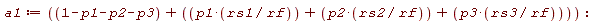 a1 := 1-p1-p2-p3+p1*rs1/rf+p2*rs2/rf+p3*rs3/rf