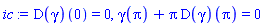 (D(gamma))(0) = 0, gamma(Pi)+Pi*(D(gamma))(Pi) = 0