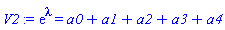 exp(lambda) = a0+a1+a2+a3+a4
