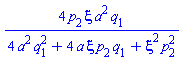 4*p[2]*xi*a^2*q[1]/(4*a^2*q[1]^2+4*a*xi*p[2]*q[1]+xi^2*p[2]^2)