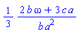 (1/3)*(2*b*omega+3*c*a)/(b*a^2)