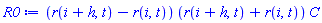 (r(i+h, t)-r(i, t))*(r(i+h, t)+r(i, t))*C