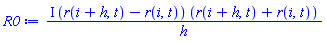I*(r(i+h, t)-r(i, t))*(r(i+h, t)+r(i, t))/h