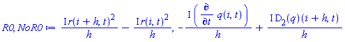 I*r(i+h, t)^2/h-I*r(i, t)^2/h, -I*(diff(q(i, t), t))/h+I*(D[2](q))(i+h, t)/h