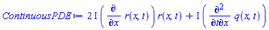 (2*I)*(diff(r(x, t), x))*r(x, t)+I*(diff(diff(q(x, t), t), x))