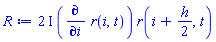 (2*I)*(diff(r(i, t), i))*r(i+(1/2)*h, t)