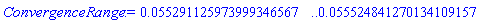 0.55291125973999346567e-1 .. 0.55524841270134109157e-1