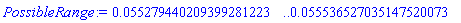 0.55279440209399281223e-1 .. 0.55536527035147520073e-1