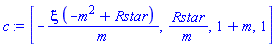 [-xi*(-m^2+Rstar)/m, Rstar/m, 1+m, 1]