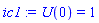 U(0) = 1