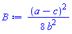 (1/8)*(a-c)^2/b^2
