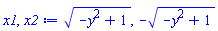 (-y^2+1)^(1/2), -(-y^2+1)^(1/2)