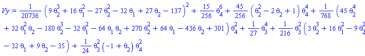 (1/20736)*(9*theta[2]^3+16*theta[1]^2-27*theta[2]^2-32*theta[1]+27*theta[2]-137)^2+(15/256)*theta[4]^6+(45/256)*(theta[2]^2-2*theta[2]+1)*theta[4]^4+(1/768)*(45*theta[2]^4+32*theta[1]^2*theta[2]-180*theta[2]^3-32*theta[1]^2-64*theta[1]*theta[2]+270*theta[2]^2+64*theta[1]-436*theta[2]+301)*theta[4]^2+(1/27)*theta[3]^4+(1/216)*theta[3]^2*(3*theta[2]^3+16*theta[1]^2-9*theta[2]^2-32*theta[1]+9*theta[2]-35)+(1/24)*theta[3]^2*(-1+theta[2])*theta[4]^2