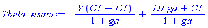 -Y*(C1-D1)/(1+ga)+(D1*ga+C1)/(1+ga)