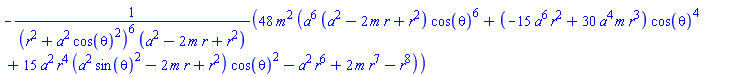 -48*m^2*(a^6*(a^2-2*m*r+r^2)*cos(theta)^6+(-15*a^6*r^2+30*a^4*m*r^3)*cos(theta)^4+15*a^2*r^4*(a^2*sin(theta)^2-2*m*r+r^2)*cos(theta)^2-a^2*r^6+2*m*r^7-r^8)/((r^2+a^2*cos(theta)^2)^6*(a^2-2*m*r+r^2))