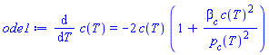 diff(c(T), T) = -2*c(T)*(1+beta__c*c(T)^2/p__c(T)^2)