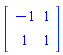Matrix(2, 2, {(1, 1) = -1, (1, 2) = 1, (2, 1) = 1, (2, 2) = 1})
