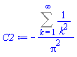 -(Sum(1/k^2, k = 1 .. infinity))/Pi^2