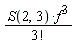 S(2, 3)*f^3/factorial(3)