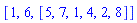 [1, 6, [5, 7, 1, 4, 2, 8]]