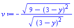 -(9-(3-y)^2)^(1/2)/((3-y)^2)^(1/2)
