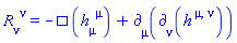 R[nu, `~nu`] = -Physics:-dAlembertian(h[mu, `~mu`], [X])+Physics:-d_[mu](Physics:-d_[nu](h[`~mu`, `~nu`], [X]), [X])