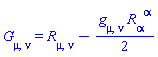 Physics:-Einstein[mu, nu] = Physics:-Ricci[mu, nu]-(1/2)*Physics:-g_[mu, nu]*Physics:-Ricci[alpha, `~alpha`]