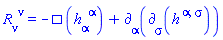 R[nu, `~nu`] = -Physics:-dAlembertian(h[alpha, `~alpha`], [X])+Physics:-d_[alpha](Physics:-d_[sigma](h[`~alpha`, `~sigma`], [X]), [X])