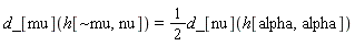 d_[mu](h[`~mu`, nu]) = (1/2)*d_[nu](h[alpha, alpha])